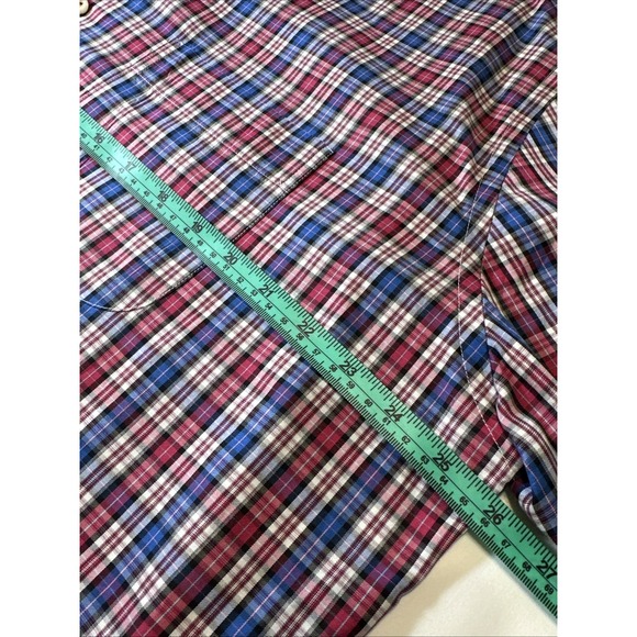 Peter Millar Shirt Mens XL  Blue Plaid 100% Cotton Long Sleeve Button Down - Picture 11 of 13